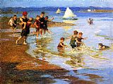 Edward Potthast Children at Play on the Beach painting